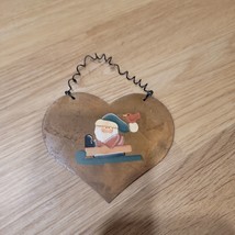 Ornament Crazy Mountain Henton Christmas Heart Shape Rustic Deco - 4&quot; Metal - £3.06 GBP