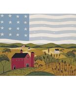 Warren Kimble ~ AMBER WAVES OF GRAIN ~ Folk Art ~ Large 20" x 24" ~ Fram... - $99.90