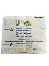 MADONNA 7/20/1990 BLOND AMBITION TOUR Concert Ticket WEMBLEY LONDON ENGLAND - $65.00