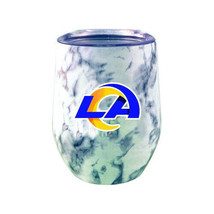 Los Angeles Rams NFL Marble Stainless Steel Stemless Wine Glass 15 oz - £22.57 GBP