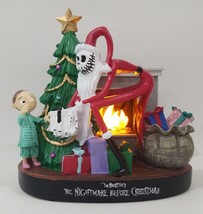 Disney Tim Burton Nightmare Before Christmas Light Up Santa Jack Scene - $49.49