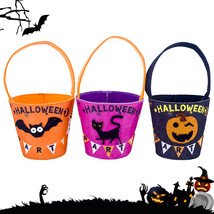 Halloween Candy Bucket Storage Bag Kids Halloween Hand Basket Candy Hold... - £15.62 GBP