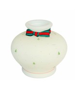 Fenton art glass Christmas holiday candle holder milk bow tree vase bowl... - £59.49 GBP
