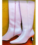 SOLD - Pink Go-Go Boots Knee High Boots w Side Zipper 1-1/2" heel Sz 9.5 NEW - £39.95 GBP