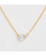 Pear Solitaire Necklace 925 Silver Pear Moissanite Diamond Pendant Gift ... - $287.19 CAD