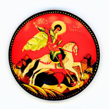 Russian Handpainted Brooches of Religous Saints_brooch_05, St. George/Dr... - $10.84