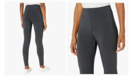 EILEEN FISHER $98 Graphite Stretch Jersey Knit Ankle Length Leggings Sz M - £61.50 GBP