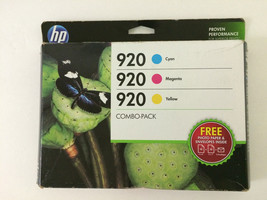 HP 920 Combo Pack Ink - Cyan, Magenta, Yellow Bonus Photo Paper Envelopes 12/14 - £14.24 GBP