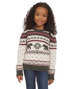 Lands&#39; End Kids Sweater Cream Multicolor Fair Isle Christmas Family Crew... - $54.83 CAD