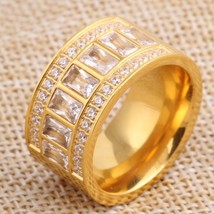 Elvis Presley Aloha Hawaii Concert Wedding Crystal Gold Plated S.6-9 Men Ring - £15.97 GBP