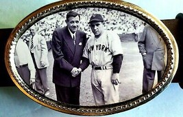 Babe Ruth &amp; Yogi Berra 1948 Epoxy Photo Belt Buckle New - £171.94 GBP