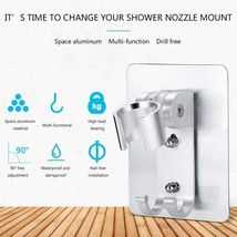 Hole-free Shower Head Handset Holder Hook Room Wall Mount Sticking Hang Bracket - £3.96 GBP