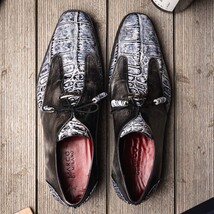 Anzio Genuine Alligator & Calfskin Dress Derby's Shoes Newspaper image 11