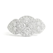 Authenticity Guarantee 
Pave Diamond Round Halo Cluster Engagement Ring ... - £4,183.89 GBP