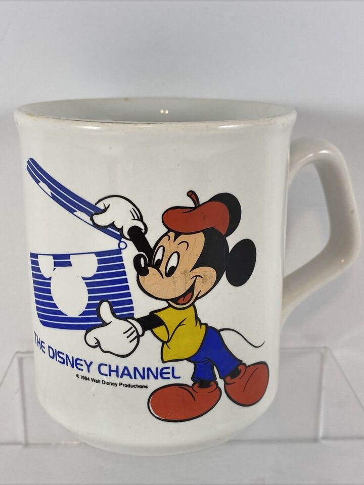 VTG 1984 Walt Disney Productions Disney Channel Mickey Mouse Coffee Mug England - $7.71