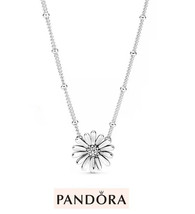 925Silver Pandora Daisy Flower Pendant Necklace,Exquisite Necklace, Gift For Her - £16.03 GBP
