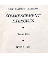 East Corinth Academy 1939 Maine Commencement Exercises Program Bi-Fold D... - $28.01 CAD