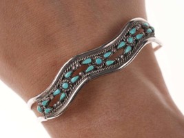 Vintage Native American Zuni Sterling Petit Point cuff bracelet - £114.48 GBP
