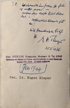 WWII Eugen Bleyer Signed Photo - £40.18 GBP