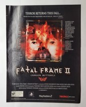 Fatal Frame 2 Crimson Butterfly II PS2 2003 Magazine Print Ad Survival Horror - £12.50 GBP