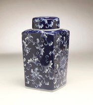 AA Importing 59948 12 Inch Square Blue &amp; White Jar - £74.79 GBP