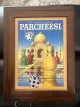 Parcheesi Game Collection Board Wooden Bookshelf Box Game Of India Hasbro - $49.49