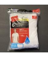 Hanes Short Sleeve Tagless T-Shirts Men&#39;s S 34-38 Crew neck 6 Pack White - $21.78 CAD