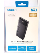 Anker - Power Bank (10000mAh, 12W, USB+USB-C Input/Output) - Black OPEN BOX - £15.12 GBP