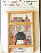 Country Traditional Merry Christmas Cross Stitch Kit &amp; Frame Stockings F... - £8.17 GBP