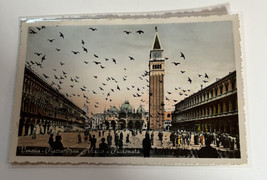 Postcard Italy Venice St. Mark&#39;s Square In Color Fringed 1950 72 Years Old  - £5.33 GBP