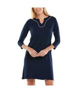 Coolibar Sz M Blue Split V Neck UPF 50 Pullover Oceanview Tunic Short Dress - $47.65 CAD