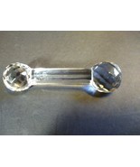 Vtg Crystal Cut Glass Prism Dumbbell Knife Rest / Paperweight 4.5&quot; Long ... - $23.08 CAD