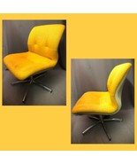 Knoll Pollock Style Mid Century Modern Vintage Yellow Fabric Lounge Chair - £376.72 GBP