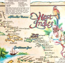 1993 West Indies Virgin Islands Placemat Vintage Drink Recipes Map Theme... - $370.00 MXN