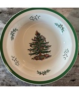 Spode Christmas Tree Pie Dish Plate Serving Piece 10” White Green Colorf... - $27.40 CAD