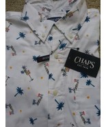 Chaps &quot;Go Untucked&quot; Size M S/S Cotton Blend Tropical Print Shirt NWT $55... - £15.55 GBP