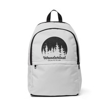 Unisex Outdoor Travel Backpack Black Fabric Forest Pine Silhouettes Wand... - £42.68 GBP