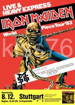 IRON MAIDEN MSG 1983 Stuttgart Germany Restored RP Concert Promo Poster - £39.87 GBP