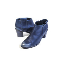 MIISTA Boots 37 Navy Handstained Art Metallic Chelsea Ankle Boots *LOVELY* 6.5 - £102.79 GBP