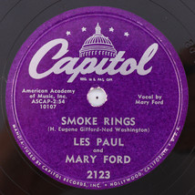 Les Paul &amp; Mary Ford – Smoke Rings / Good Old Summertime 1952 78 rpm Record 2123 - £32.32 GBP