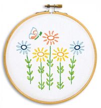 Jack Dempsey Needle Art Field Of Flowers 6 Inch Hoop Kit - $12.95