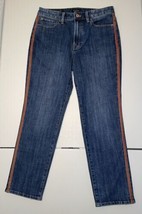 Talbots High Waist Modern Ankle Jeans with Faux Leather Trim Size 14P NWT - $39.60