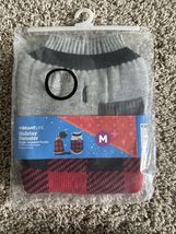 Vibrant Life Knit  Warm Red and Black Plaid Dog Sweater NEW Size M - $12.52 CAD