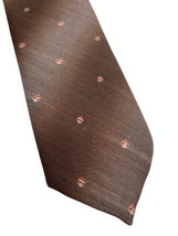 Vintage Wembley Tie 1960s 1970s Brown Geometric Textured Skinny Mod Gogo - £29.84 GBP