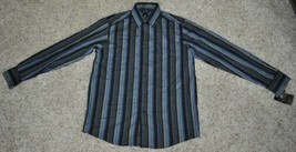 Mens Shirt Axcess Black Striped Button Front Long Sleeve Sport $45 NEW-size M - £15.29 GBP