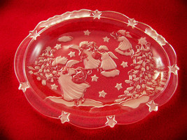 Mikasa Angel Candy Dish Holiday Lights Clear Glass Serving Plate Angels ... - £11.14 GBP