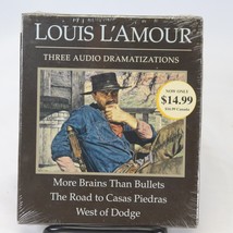 Louis L&#39;Amour 3 CD Audio Dramas Audiobooks More Brains Than Bullets  SEALED - £14.33 GBP