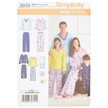 Simplicity Sewing Pattern 3935 Miss/Men/Child Sleepwear, A (XS-L/XS-XL) - £14.89 GBP
