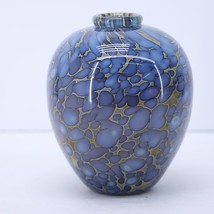 Alan Goldfarb Studio Art Glass Vermont Blue Bubble Vase - £140.98 GBP