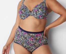 Lane Bryant CACIQUE Silky No Show HIGH Full Brief Panty FLORAL Plus Sz 2... - $15.35